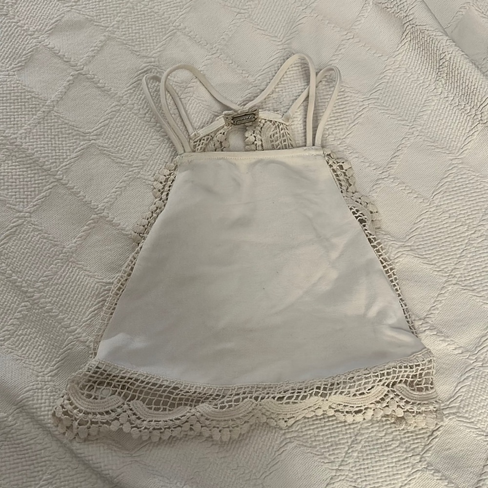 White lace crop top
